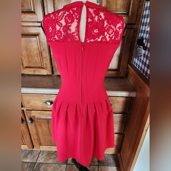 H&M Red Lace Halter Dress Size 6 - Picture 11 of 11